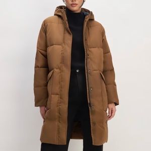 NWT The ReNew Long Puffer Chestnut Size Small